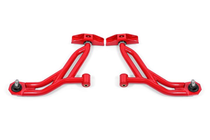 BMR 10-14 Ford Mustang Non-Adj. Lower A-Arms Delrin/Rod End w/ 19mm Tall Ball Joint - Red
