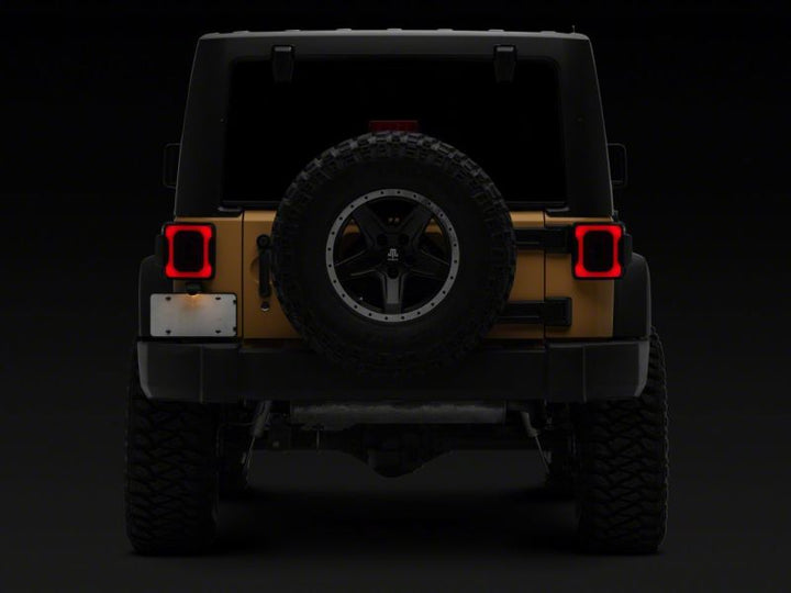 Raxiom 07-18 Jeep Wrangler JK Axial Series LED Tail Lights- Black Housing (Smoked Lens)