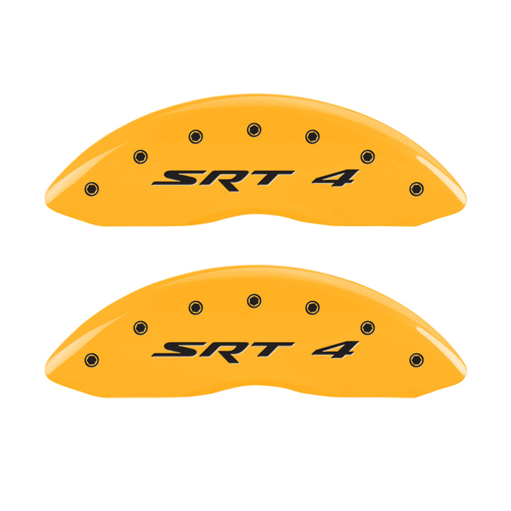 MGP 4 Caliper Covers Engraved Front Charger Rear RT Yellow Finish Black Char 2007 Dodge Charger