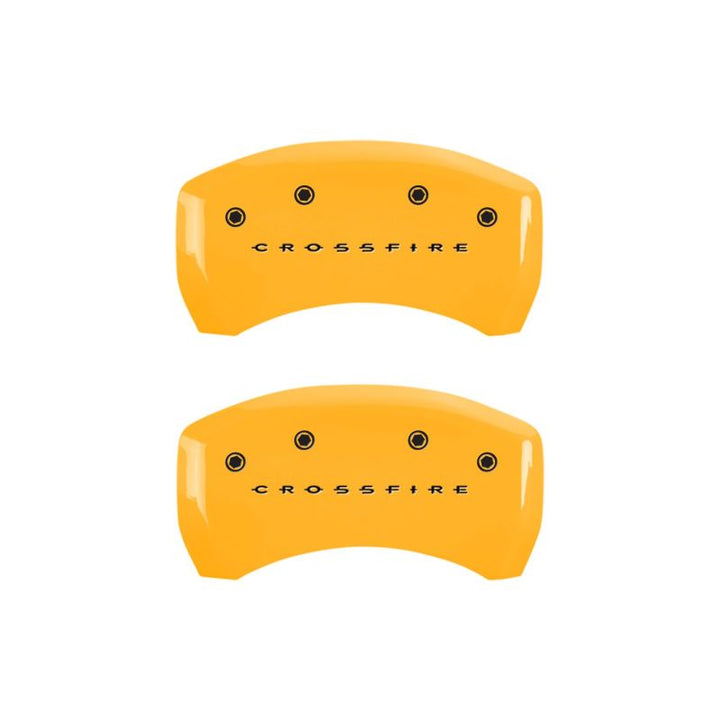 MGP 4 Caliper Covers Engraved F & R Crossfire Yellow Finish Black Char 2005 Chrysler Crossfire