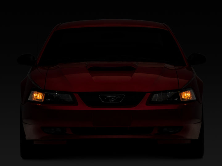 Raxiom 99-04 Mustang Axial Series OEM Style Replacement Headlights- Black Housing (Clear Lens)
