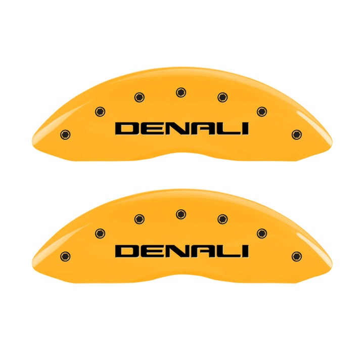 MGP 4 Caliper Covers Engraved Front & Rear Denali Yellow Finish Black Char 2003 GMC Safari