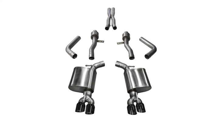 Corsa 2017-2023 Dodge Challenger 5.7L V8 Sport Cat-Back Dual Rear Exit w/3.5in Black Tips