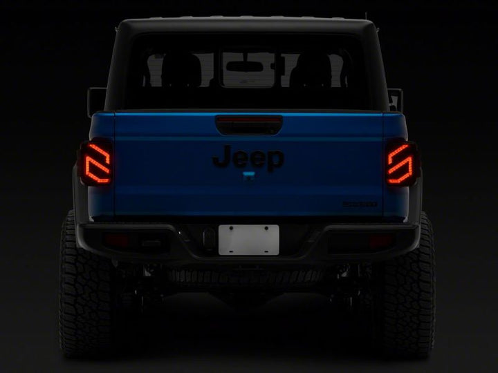 Raxiom 20-23 Jeep Gladiator JT Axial Series LED Tail Lights- Black Housing (Smoked Lens)