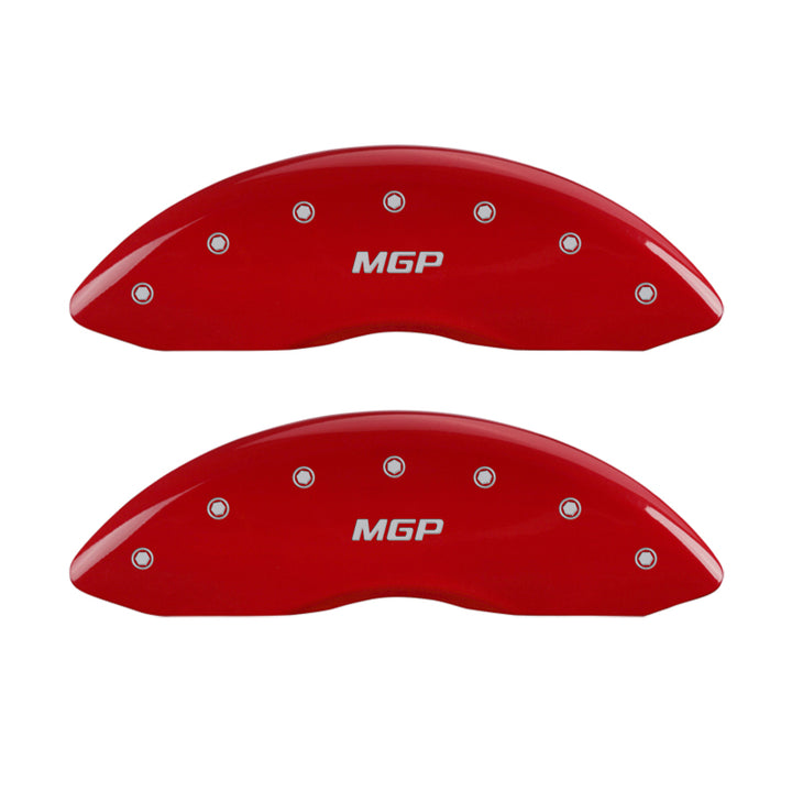 MGP 4 Caliper Covers Engraved Front & Rear MGP Red finish silver ch
