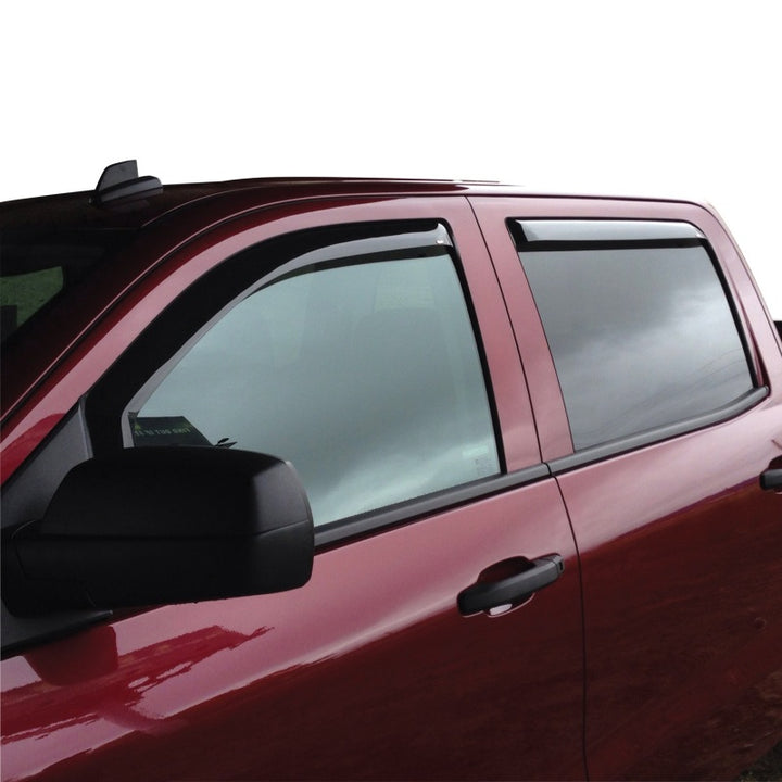 Westin 2014-2018 Chevy Silverado 1500 Crew Cab In-Channel Wind Deflector 4pc - Smoke