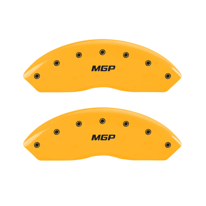 MGP 4 Caliper Covers Engraved Front & Rear MGP Yellow Finish Black Char 2002 Lincoln Navigator