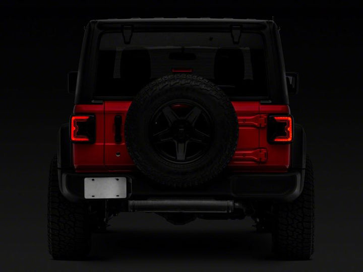 Raxiom 18-23 Jeep Wrangler JL Axial Series LED Tail Lights- Black Housing (Smoked Lens)
