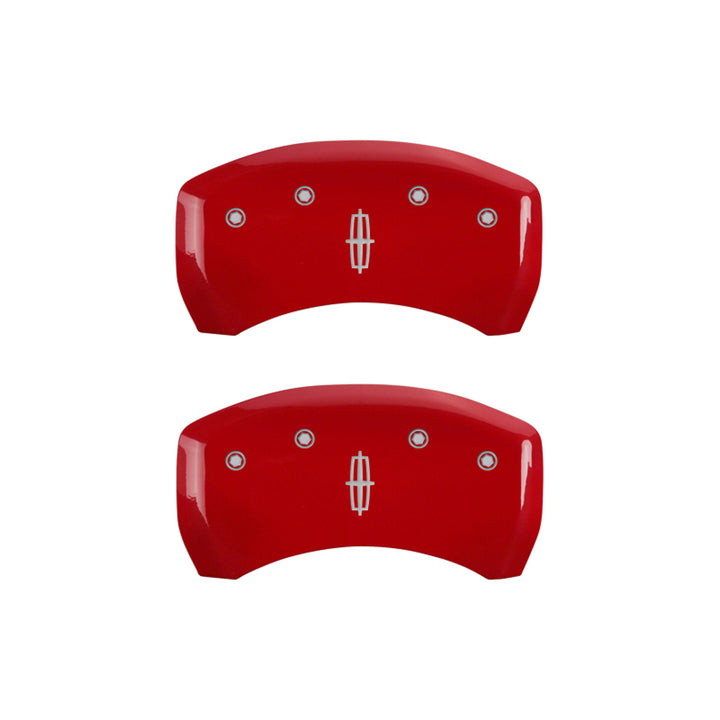 MGP 4 Caliper Covers Engraved Front Lincoln Engraved Rear Star logo Yellow finish black ch