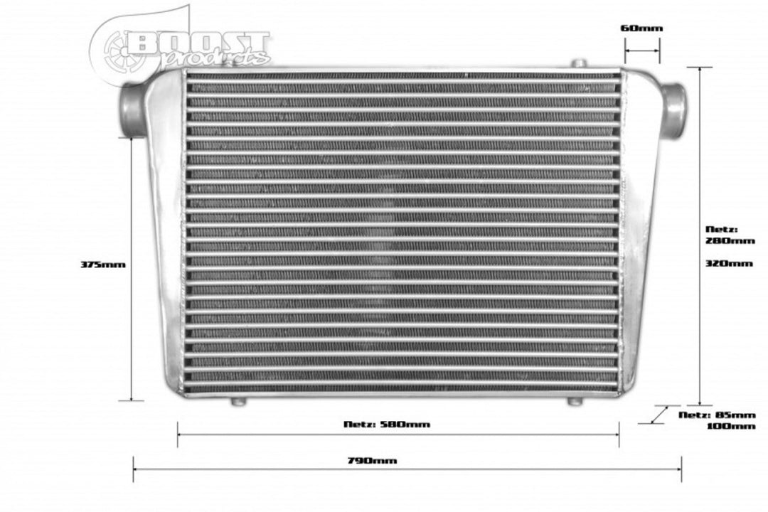 BOOST Products Competition Intercooler 1600HP 24" x 18" x 4" with 3" I/O OD