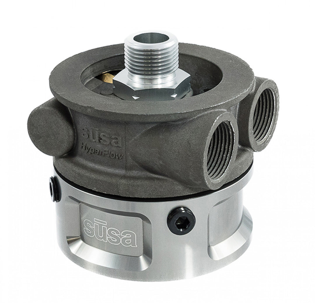 Setrab HyperFlow Sandwich Adapter for Recessed Oil Filter - M20 x 1.5 Ports