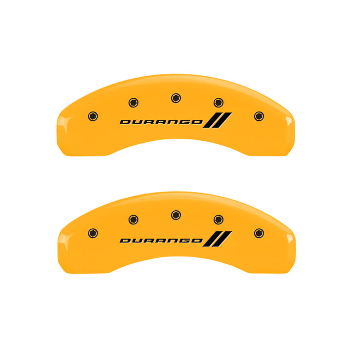 MGP 4 Caliper Covers Engraved F & R w/ Stripes/Durango Yellow Finish Black Char 2006 Dodge Durango