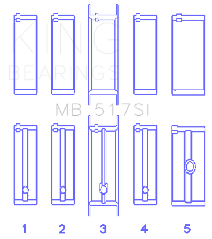 King Engine Bearings Chrysler 360 / 360CI 5.9L V8 (Size .010) Main Bearing Set
