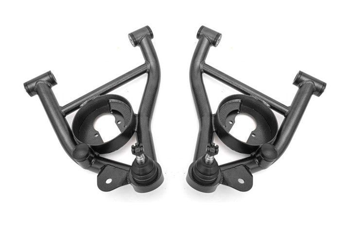 BMR 82-92 F-Body A-arms Lower DOM, Non-adj Delrin Bushings Spring Pocket - Black Hammertone