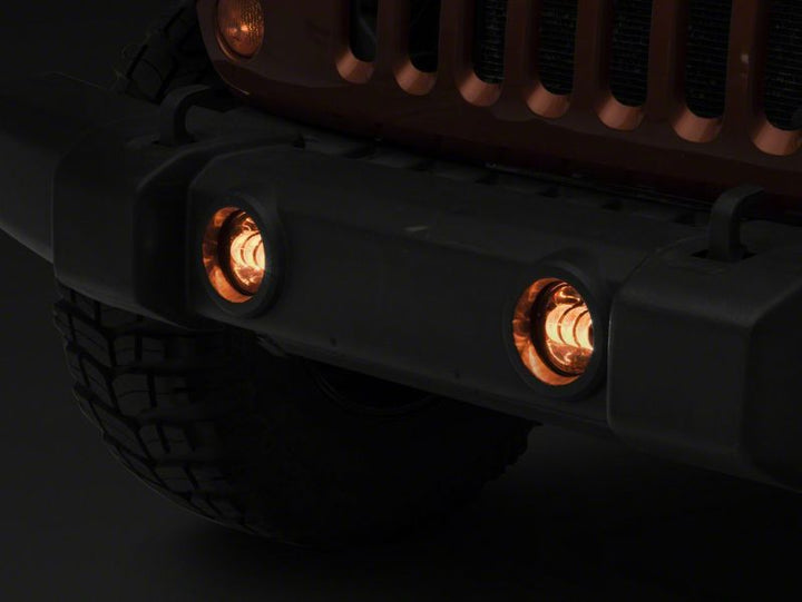 Raxiom 07-23 Jeep Wrangler JK & JL Axial Series Tri-Bar LED Fog Lights- Amber