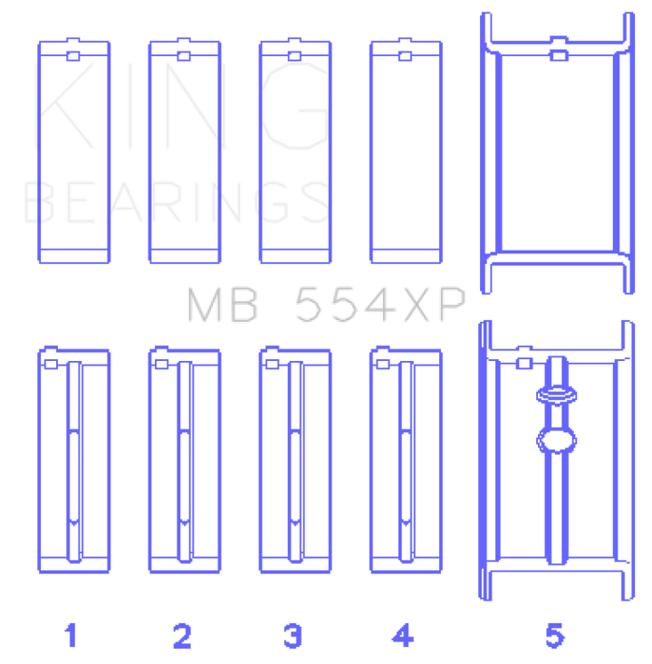 King Engine Bearings Chevrolet 265/283/302/327 V8 Main Bearing Set