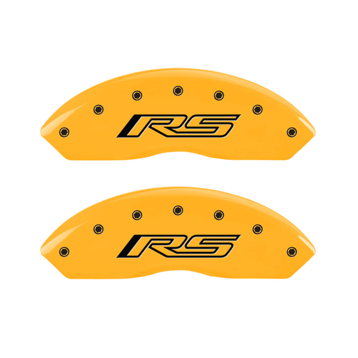 MGP 4 Caliper Covers Engraved Front & Rear Gen 5/RS Yellow finish black ch