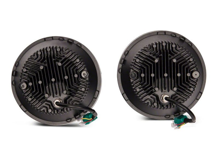 Raxiom 07-18 Jeep Wrangler JK Axial 7-In LED Headlights w/ DRL Turn Signals- Black Housing (Clear)