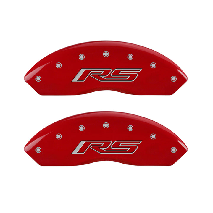MGP 4 Caliper Covers Engraved Front & Rear Gen 5/RS Red finish silver ch