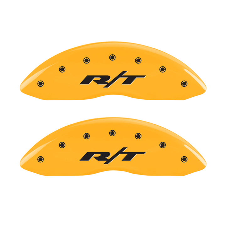 MGP 4 Caliper Covers Engraved Front & Rear RT1-Truck Yellow Finish Black Char 2006 Dodge Charger