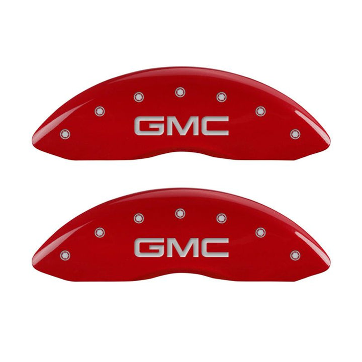 MGP 4 Caliper Covers Engraved Front & Rear Denali Red finish silver ch