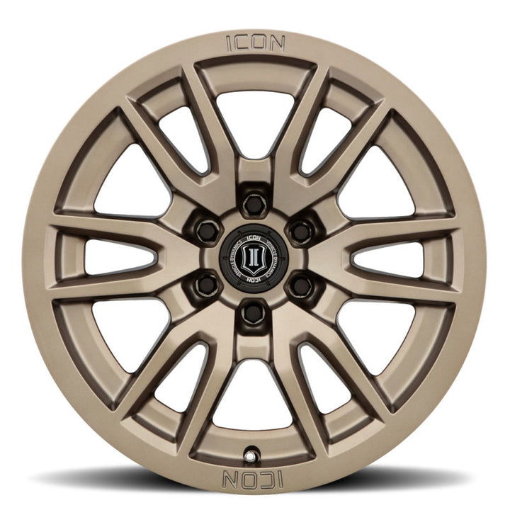 ICON Vector 6 17x8.5 6x120 0mm Offset 4.75in BS 67mm Bore Bronze Wheel