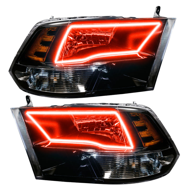 Oracle 09-17 RAM 1500 TRX Quad Pre-Assembled Headlights Blk Housing - w/ BC1 Controller