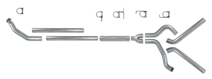 Diamond Eye KIT 4in Turbo Back MFLR RPLCMENT PIPE DUAL AL: 94-02 DODGE CUMMINS 5.9L