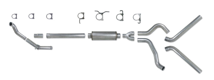 Diamond Eye KIT 4in Turbo Back DUAL AL: 94-97 FORD 7.3L F250/F350 PWRSTROKE NFS W/ CARB EQUIV STDS