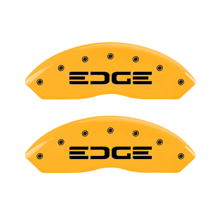 MGP 4 Caliper Covers Engraved Front & Rear Edge Yellow finish black ch