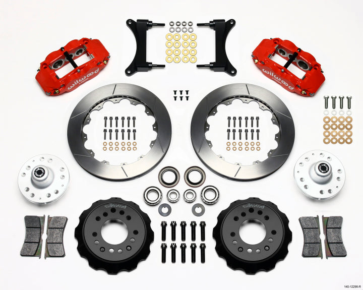 Wilwood Narrow Superlite 6R Front Hub Kit 12.88in Red 79-87 GM G Body