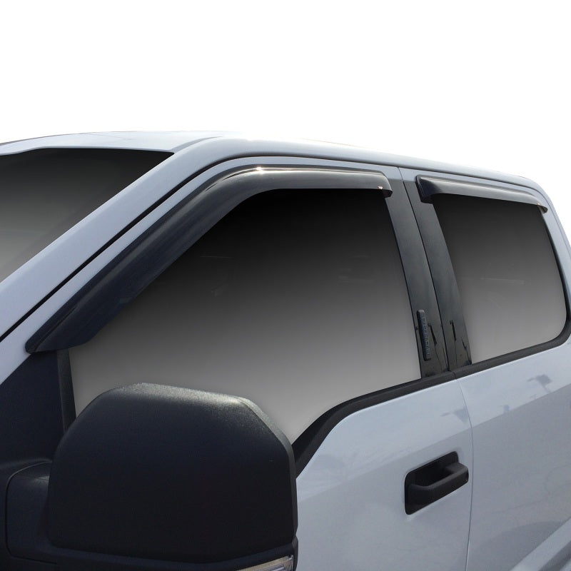 Westin 2015-2018 Ford F-150 SuperCrew Slim Wind Deflector 4pc - Smoke