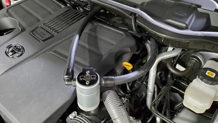 J&amp;L 22-25 Toyota Tundra, 23-25 Sequoia 3.5L Turbo Oil Separator 3.0 Driver Side - Clear Anodized