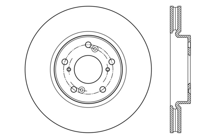 StopTech Slotted & Drilled Sport Brake Rotor Front Left 13 Honda Accord Sport