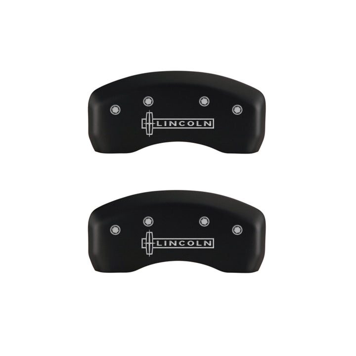 MGP 4 Caliper Covers Engraved Front & Rear Lincoln Red finish silver ch