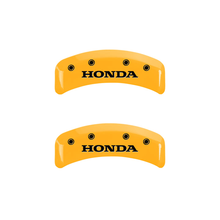MGP 4 Caliper Covers Engraved Front & Rear Honda Yellow Finish Black Char 2003 Honda Element