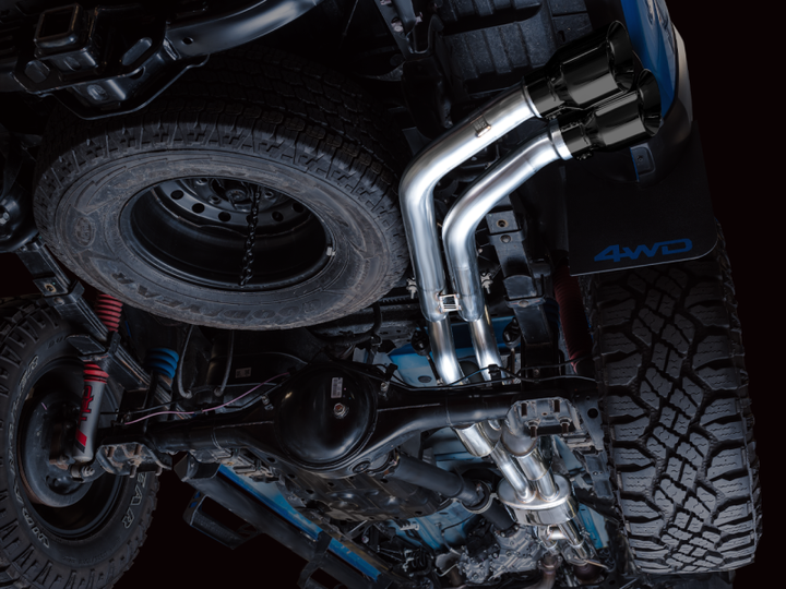 AWE Tuning 16-22 Toyota Tacoma 0FG Cat-Back Exhaust w/ BashGuard - Dual Diamond Black Tips