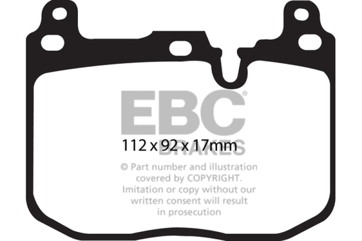 EBC 14-18 BMW M3 3.0 Twin Turbo (F80) Redstuff Front Brake Pads
