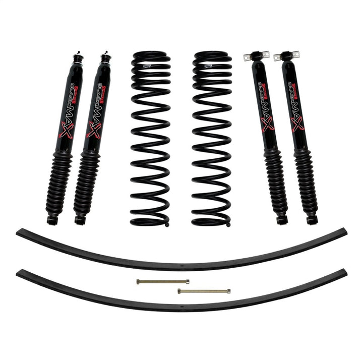 Skyjacker Jeep XJ 3in FR Dual Rate Long Coil Suspension Lift Kit w/RR Add-A-Leaf/Black Max Shocks