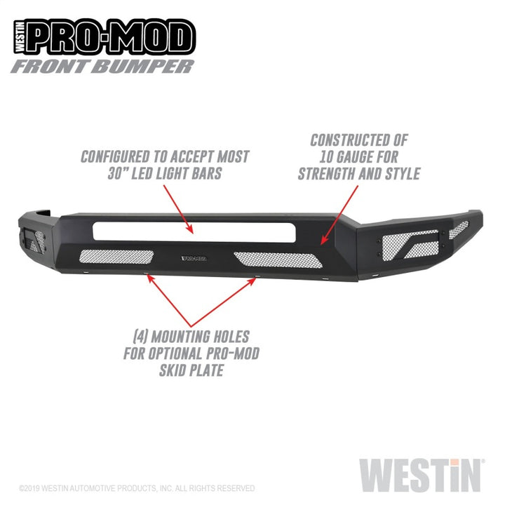 Westin 2011-2016 Ford F-250/350/450/550 Super Duty Pro-Mod Front Bumper - Textured Black