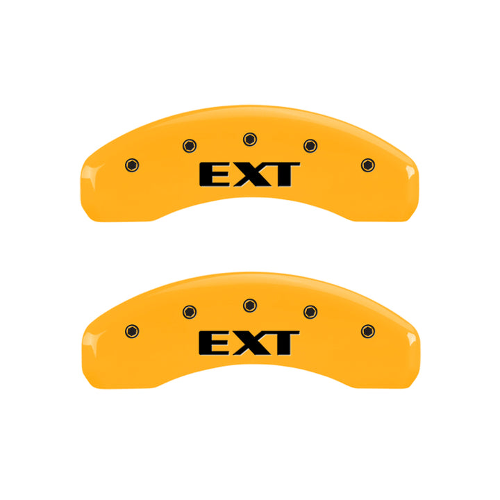 MGP 4 Caliper Covers Engraved Fr Escalade Rear EXT Yellow Finish Blk Char 2003 Cadillac Escalade ESV