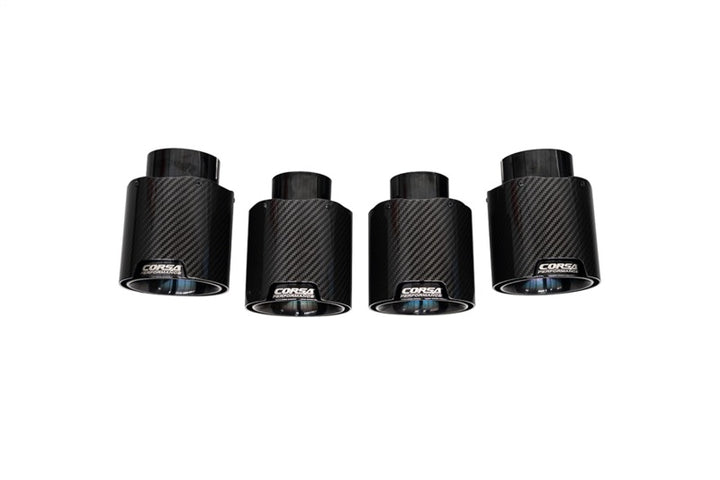 Corsa 20-25 Chevrolet Corvette C8 RWD 4.5in Carbon Fiber Black PVD Tip Kit (For Corsa Exhaust Only)