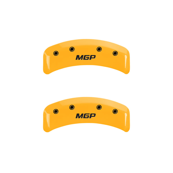 MGP 4 Caliper Covers Engraved Front & Rear MGP Yellow Finish Black Char 2010 Hyundai Sonata