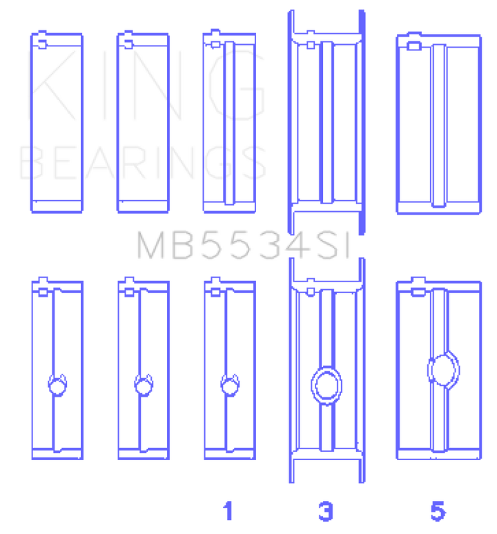 King Engine Bearings Chrysler/Jeep 318ci (Size 020) Main Bearing Set