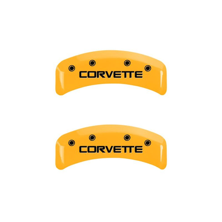 MGP 4 Caliper Covers Engraved F & R C4/Corvette Yellow Finish Black Char 1988 Chevrolet Corvette
