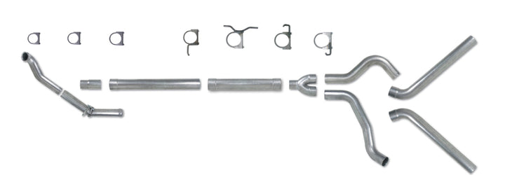 Diamond Eye KIT 4in Turbo Back MFLR RPLCMENT PIPE DUAL ALUM94-97 5 7 3L F250/F350 PWRSTROKE NFS