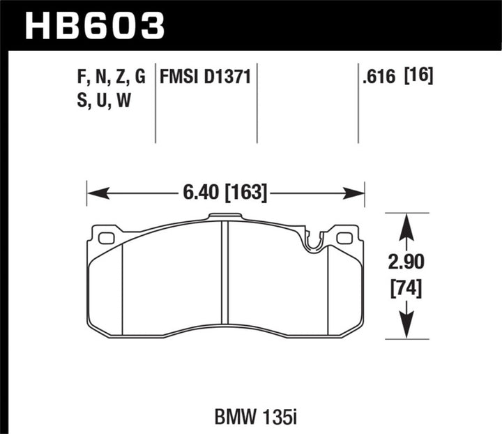 Hawk BMW 135i HPS Street Front Brake Pads