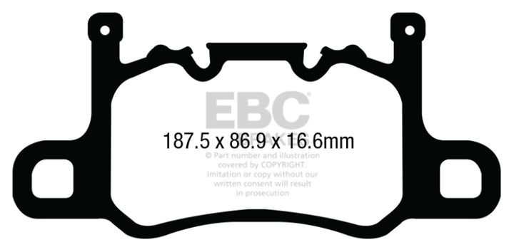 EBC 13-15 Porsche 911 (991) GT3 3.8L (Cast Iron Rotor Only) Bluestuff Rear Brake Pads