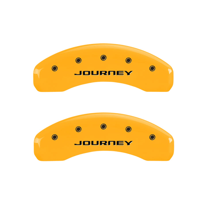 MGP 4 Caliper Covers Engraved Front & Rear With out stripes/Journey Yellow finish black ch