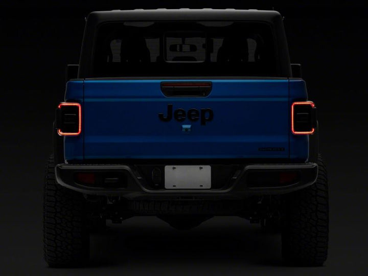 Raxiom 20-23 Jeep Gladiator JT Axial Series LED Tail Lights- Black Housing (Smoked Lens)